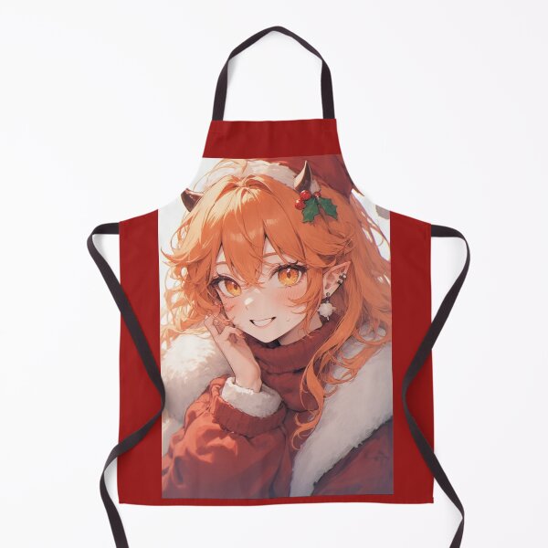 Item preview, Happy anime demon girl with a Christmas hat designed and sold by ArtsJulian.