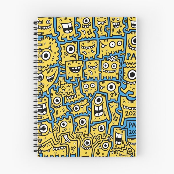 Item preview, Monstruos Doodle: Patrón Amarillo y Azul Eléctrico designed and sold by bsbd-action.