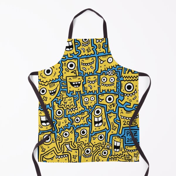 Item preview, Monstruos Doodle: Patrón Amarillo y Azul Eléctrico designed and sold by bsbd-action.