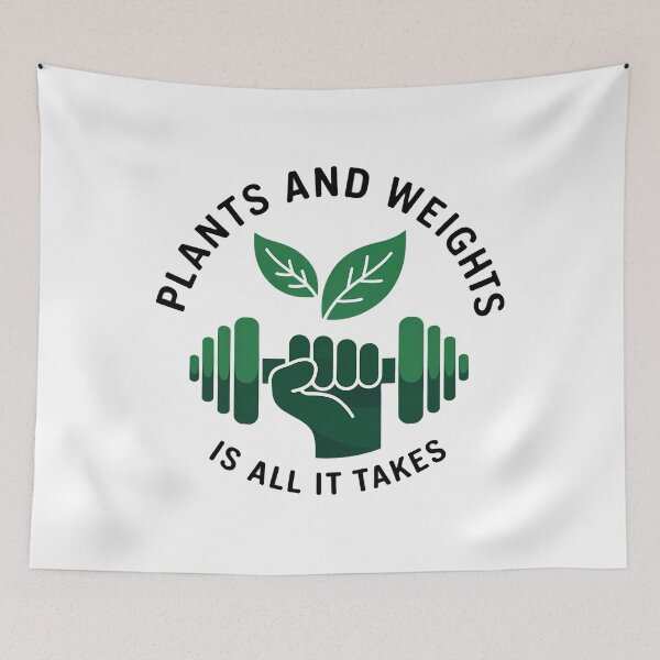 Item preview, Plants And Weights That's All It Takes Vegan Fitness designed and sold by PunkNation-Arts.