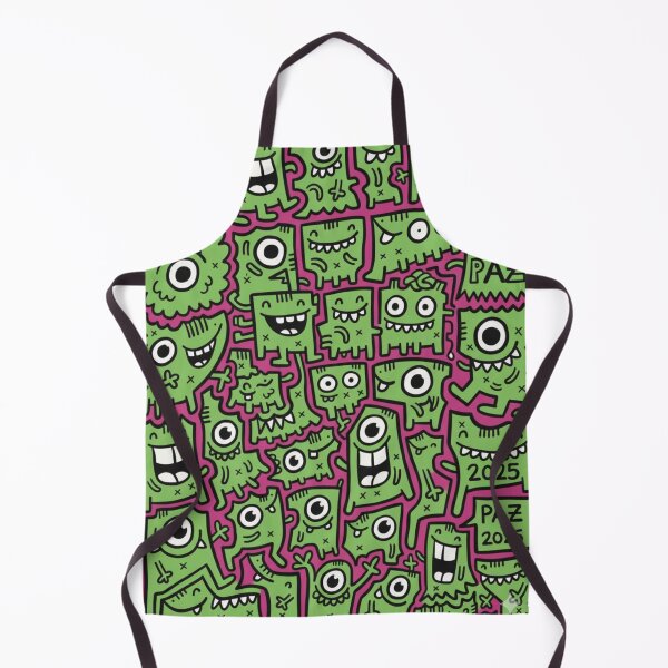 Item preview, Monstruos Doodle: Patrón Verde Neón y Magenta Pop designed and sold by bsbd-action.