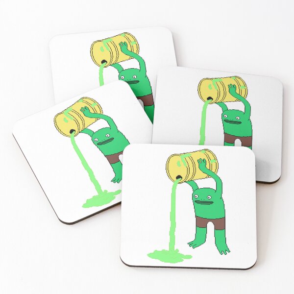 Item preview, Mr. Frog dumping radioactive waste - Smiling Friends Pixel Art designed and sold by MaddieMade.