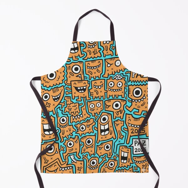 Item preview, Monstruos Doodle: Patrón Naranja y Turquesa Veraniego designed and sold by bsbd-action.