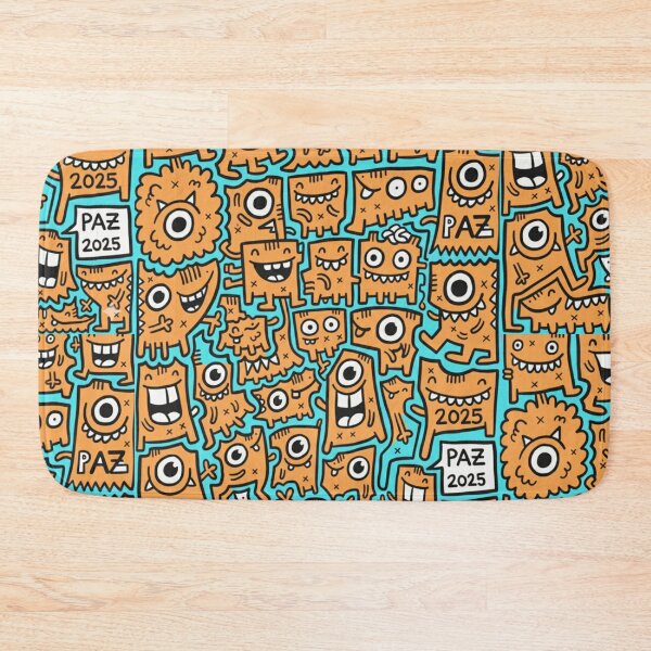 Item preview, Monstruos Doodle: Patrón Naranja y Turquesa Veraniego designed and sold by bsbd-action.