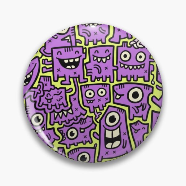 Item preview, Monstruos Doodle: Patrón Morado y Lima Neón designed and sold by bsbd-action.