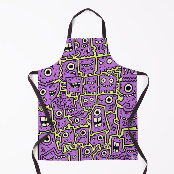 Item preview, Monstruos Doodle: Patrón Morado y Lima Neón designed and sold by bsbd-action.