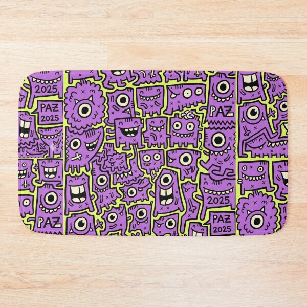 Item preview, Monstruos Doodle: Patrón Morado y Lima Neón designed and sold by bsbd-action.