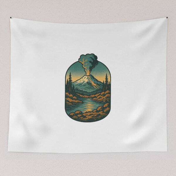 Item preview, retro volcano adventure emblem designed and sold by Hanyguanstore.