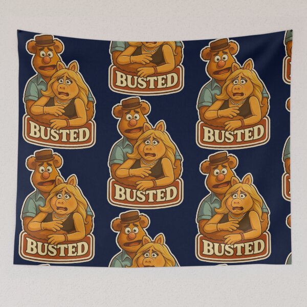 Item preview, Busted – Awkward Puppet Couple Kisscam Moment designed and sold by ernestinamurray.