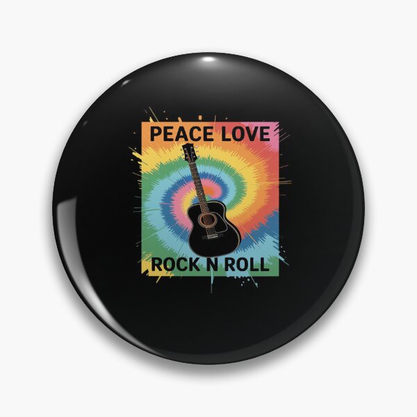 Item preview, Peace Love Rock n Roll Tie Dye Hippie Guitar Music designed and sold by RayArmstrong.