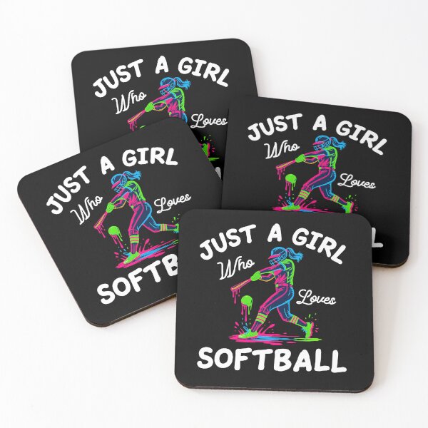 Item preview, Just A Girl Who Loves Softball - Neon Drip Style Design designed and sold by LarryMBrown.