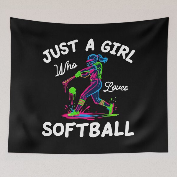 Item preview, Just A Girl Who Loves Softball - Neon Drip Style Design designed and sold by LarryMBrown.
