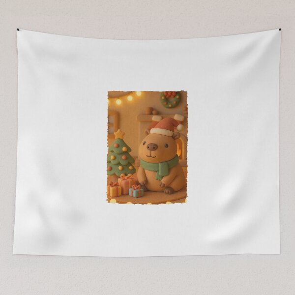 Item preview, clay capybara celebrate christmas designed and sold by Hanyguanstore.