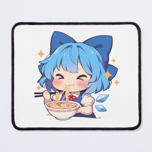 Item preview, Girl Cirno Touhou Anime Kawaii Chibi Ramen Ice Fairy Cute Noodles designed and sold by Raslbazola.