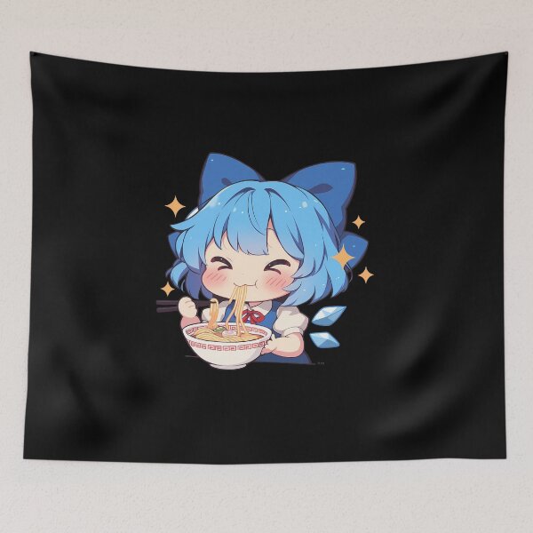 Item preview, Girl Cirno Touhou Anime Kawaii Chibi Ramen Ice Fairy Cute Noodles designed and sold by Raslbazola.