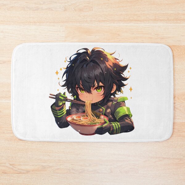 Item preview, End Hyakuya Yuuichirou Owari No Seraph Anime Kawaii Chibi Ramen Green designed and sold by Raslbazola.