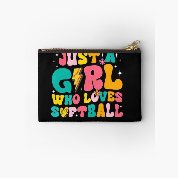 Item preview, Just A Girl Who Loves Softball - Retro Colorful Groovy Design designed and sold by LashondaGreen89.