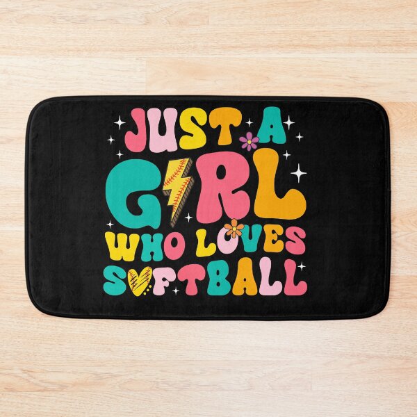 Item preview, Just A Girl Who Loves Softball - Retro Colorful Groovy Design designed and sold by LashondaGreen89.