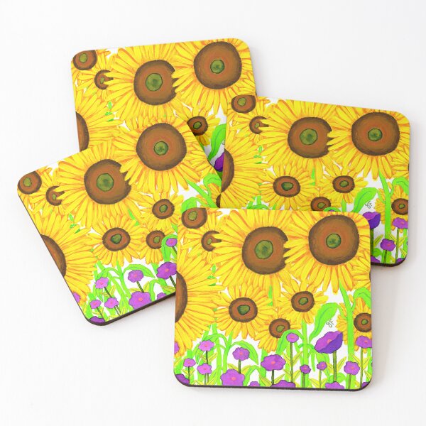 Item preview, Sunflowers and violets designed and sold by Little Lantern Arts.