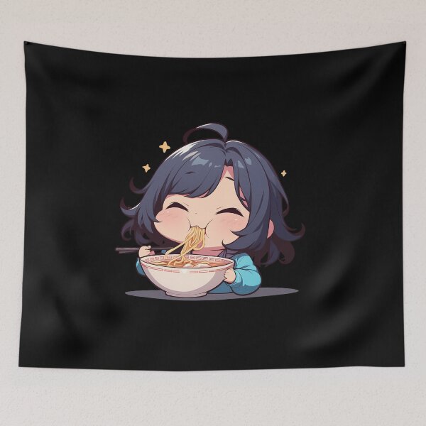Item preview, Hikigaya Komachi Oregairu Anime Kawaii Chibi Ramen Blue Japan designed and sold by Raslbazola.