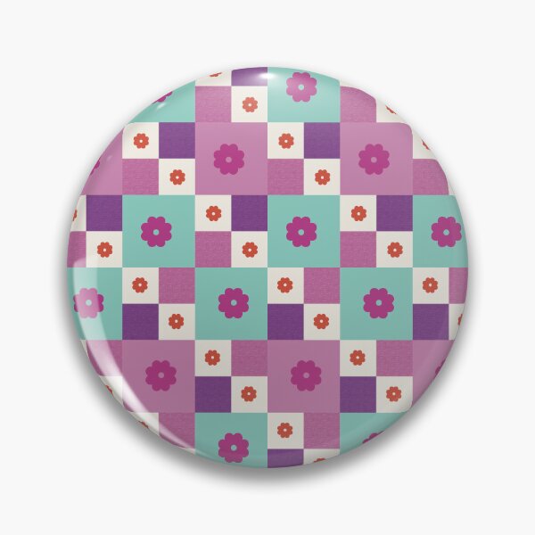 Item preview, : Retro Pastel Floral Checker Pattern designed and sold by applecs.