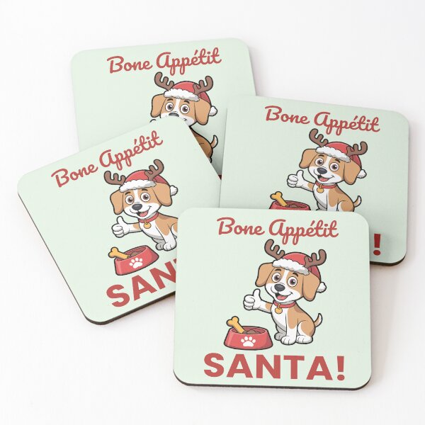 Item preview, Cute Christmas Dog Pun – “Bone Appétit Santa!” Funny Holiday Pet Art designed and sold by DesignedByBren.