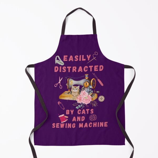 Item preview, Easily Distracted By Cats And Sewing - A Cat Sewing designed and sold by Wiss2Arts.