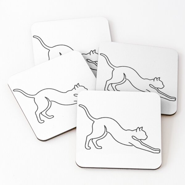 Item preview, Fluid Abstract Cat Stretch | Minimalist One-Line Silhouette designed and sold by nlmtd lyfstyl.