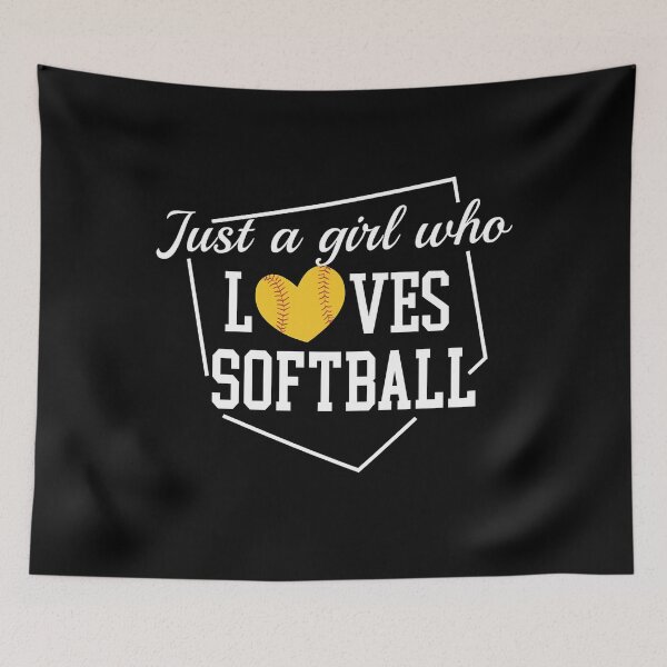 Item preview, Just A Girl Who Loves Softball - Heart Stitch Home Plate Design designed and sold by LashondaGreen89.