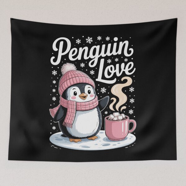Item preview, Penguin Love Winter Hot Chocolate Scene designed and sold by Moon-Ape.