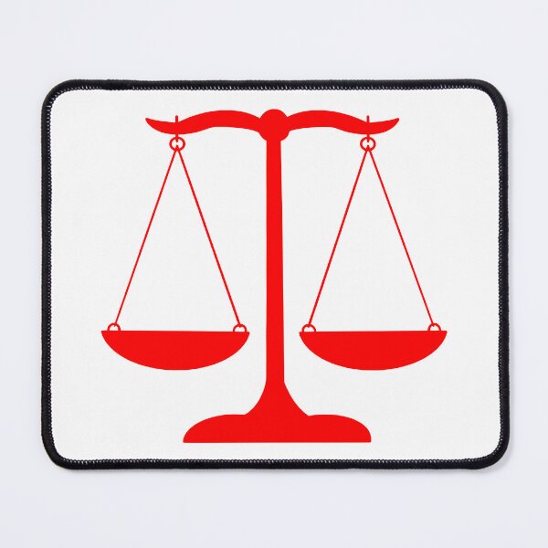 Item preview, Red Scales of Justice- Minimalist Red Law Art designed and sold by MagicMe-JD.