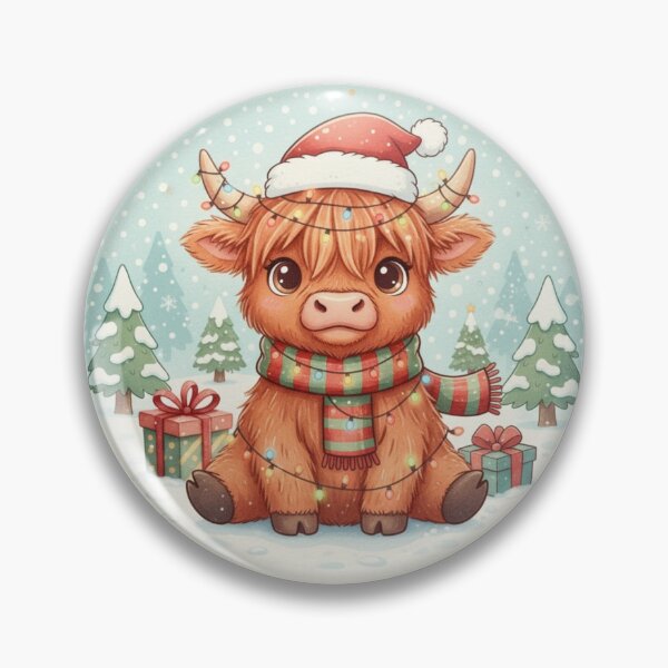 Item preview, Festive Highland Cow designed and sold by The Cozy Cauldron.