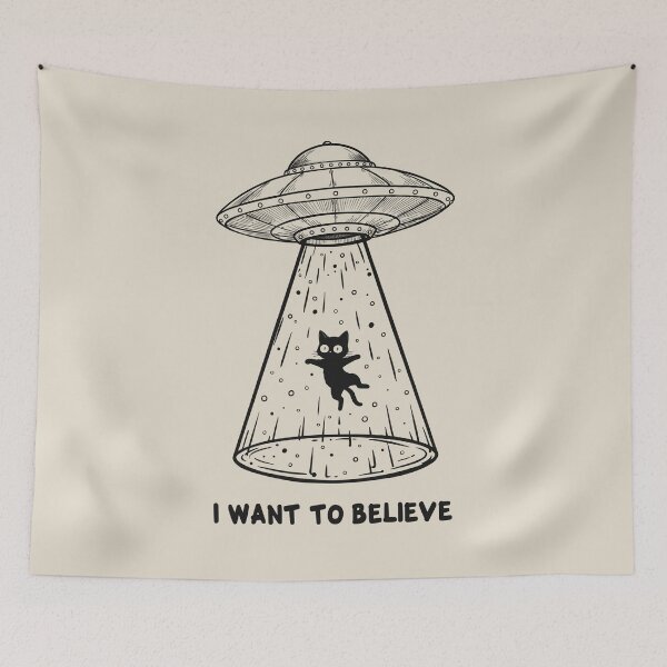 Item preview, Vintage UFO, Sighting With A Feline Passenger designed and sold by OrenjiArtShop.