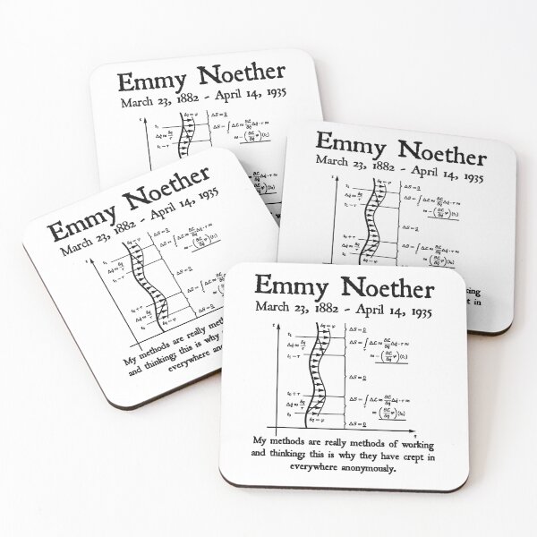 Item preview, Nerdy Vintage Emmy Noether My Methods Are Really Methods of Working and Thinking Math Science Teacher Black Text designed and sold by MathWare MathClips.