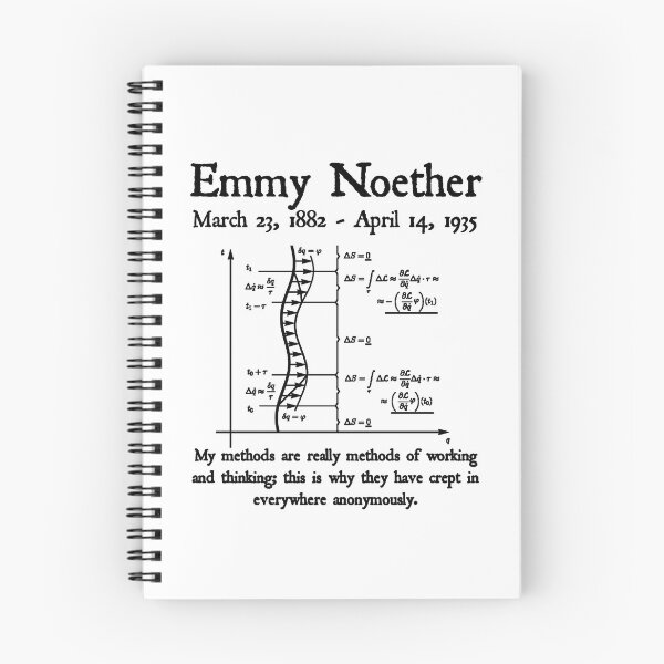 Item preview, Nerdy Vintage Emmy Noether My Methods Are Really Methods of Working and Thinking Math Science Teacher Black Text designed and sold by MathWare MathClips.