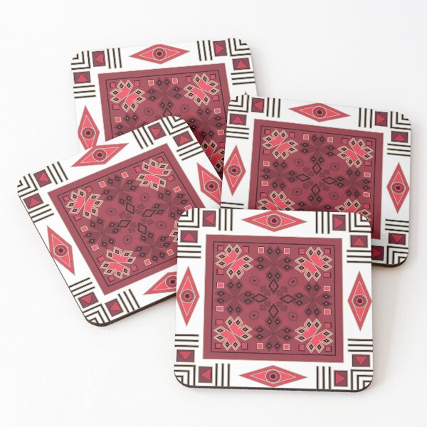 Item preview, Geometric ethnic indian pattern in scarlet-white colors designed and sold by fuzzyfox.