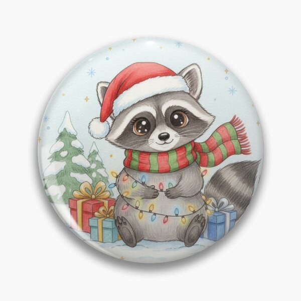 Item preview, Festive raccoon designed and sold by The Cozy Cauldron.
