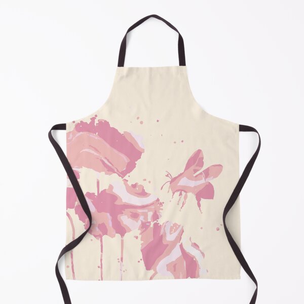 Item preview, Bee and Pink Flowers Stencil Pouring Art designed and sold by GAP90.