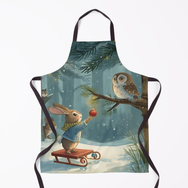 Item preview, Woodland Christmas Helpers – Bunny and Owl Decorate the Tree designed and sold by WildlifeWhimsy.
