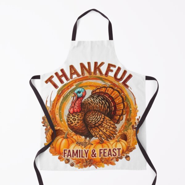 Item preview, Thankful Family & Feast - Retro Thanksgiving Turkey and Pumpkin Art designed and sold by VandalMuse.