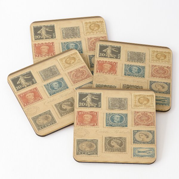 Item preview, Golden Age of World Stamp Classic Collage Fine Art Touch designed and sold by DinsignStudio.