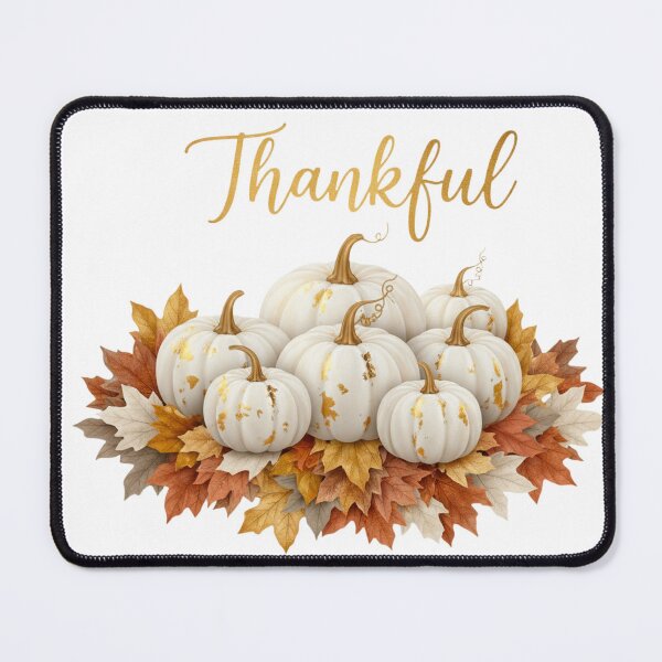 Item preview, Thankful Elegant White and Gold Pumpkin Fall Wreath Art designed and sold by VandalMuse.