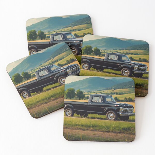 Item preview, Black Horizon, Vintage 1965 Ford Pickup in the Country Field designed and sold by BlareBlare.