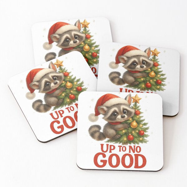 Item preview, Up to No Good — Cute Christmas Raccoon Design designed and sold by KimmiesColors.