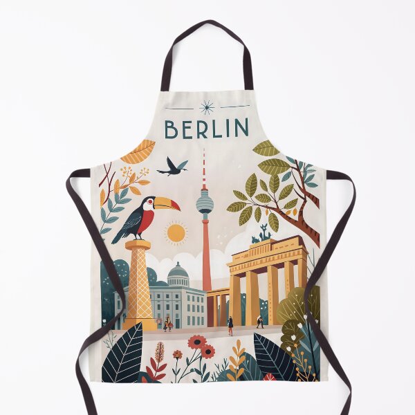 Item preview, Berlin Illustration with Brandenburg Gate and TV Tower, Travel Art designed and sold by Witsprings.