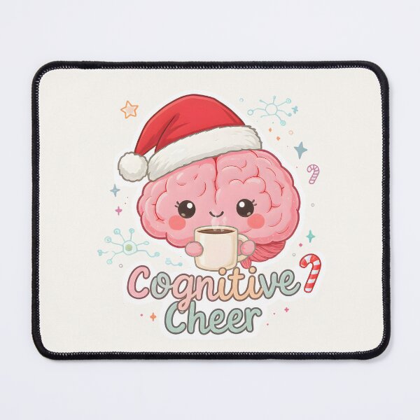 Item preview, Cognitive Cheer | Cute Christmas Brain Drinking Cocoa | Kawaii Neuroscience Holiday Gift, Mental Health Art designed and sold by PureBrain.