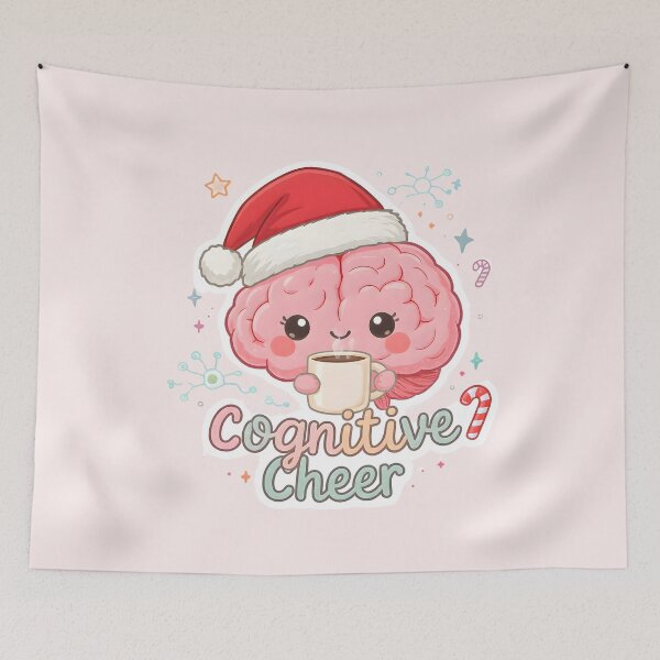 Item preview, Cognitive Cheer | Cute Christmas Brain Drinking Cocoa | Kawaii Neuroscience Holiday Gift, Mental Health Art designed and sold by PureBrain.
