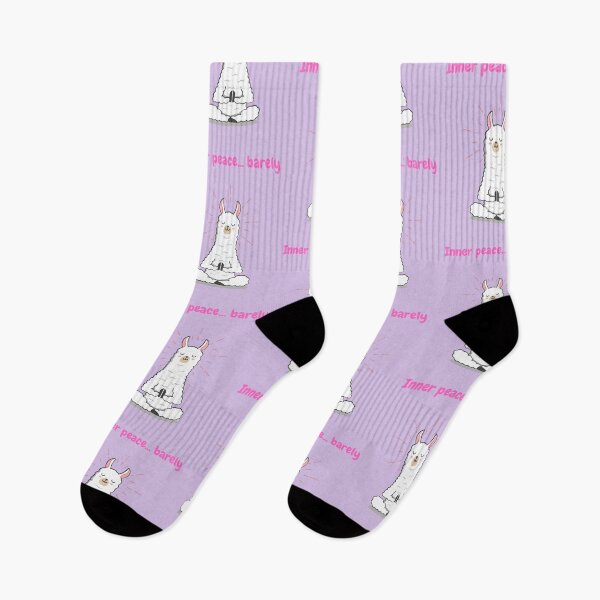 Item preview, Inner Peace… Barely – Funny Meditating Llama Design designed and sold by SloganSavvy.