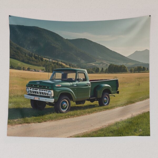 Item preview, Green Valley, Retro 1965 Ford Pickup by the Mountain Trail designed and sold by BlareBlare.