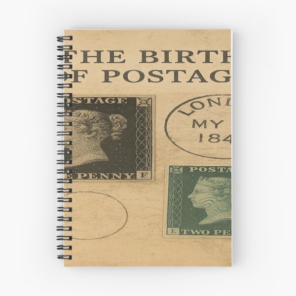 Item preview, The Birth of Postage (England, 1840s)_Collage Realistic Vintage Wallpaper designed and sold by DinsignStudio.